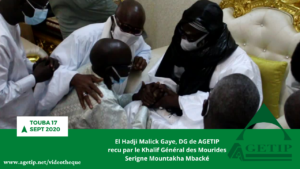 Le Directeur General de AGETIP, El Hadji Malick Gaye, recu ce jeudi 17 septembre 2020, par le Khalif Général des Mourides, Serigne Mountakha Mbacké.