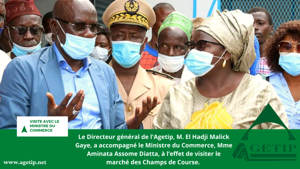 Visite de terrain: Le Directeur général de l’Agetip et Ministre du Commerce, Mme Aminata Assome Diatta